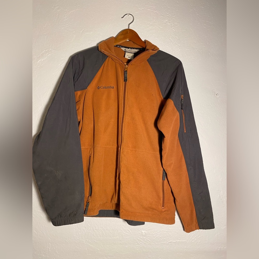 Columbia Fleece - medium, gray and orange